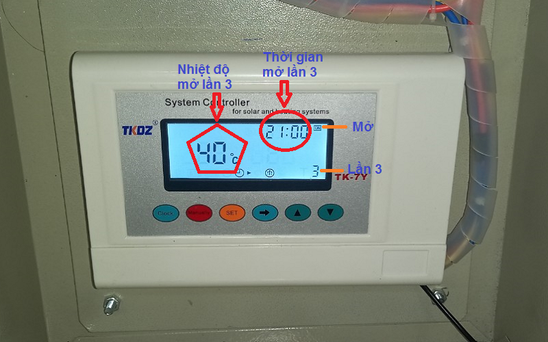 Cài thời gian mở lần 3