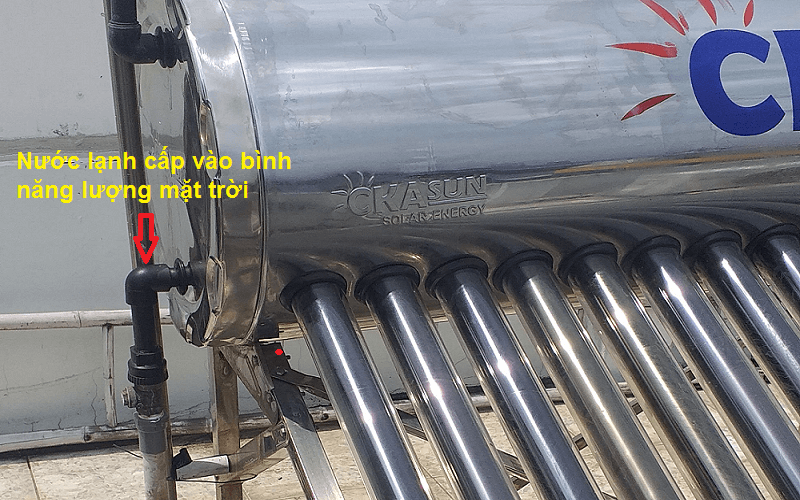 Nước lạnh cấp vào bình năng lượng
